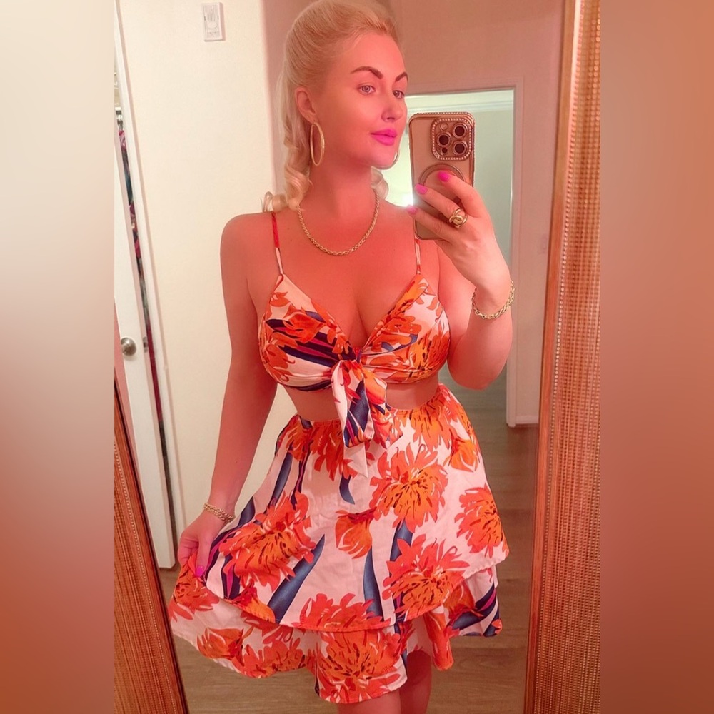 Vibrant Floral Two-Piece Set